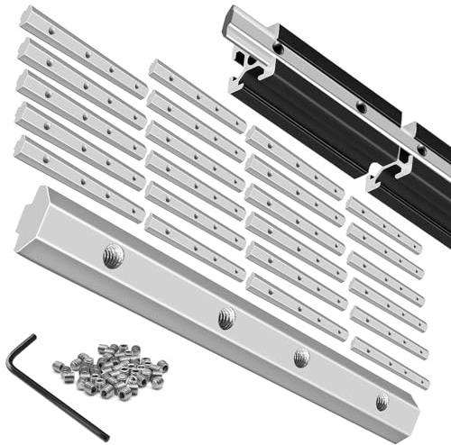 iMetrx 24 Stk 4040 Gerade Innenverbinder Aluminium Profil Eckverbinder Silber für 40x40 Aluminium Extrusion Profil