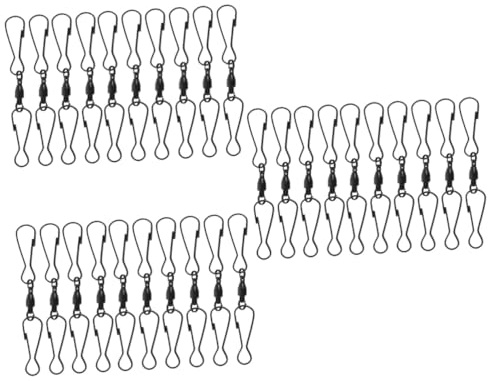 PRETYZOOM 30pcs Garden Windmill Hooks Dual Swivel Windsock Clips Rotatable Hanger Stainless Steel Outdoor Plant Hanger