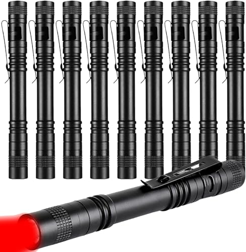 POCKETMAN Lampe de poche LED rouge 13cm compacte avec clip stylo étanche Pour l'observation des étoiles, la vision nocturne, la pêche, l'exploration (10)