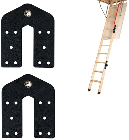 2 Stück Dachbodenleiter-Scharniere zum Herunterziehen, geeignet für die Restaurierung alter Dachbodenleiter, DIY-Leiter (schwarz)