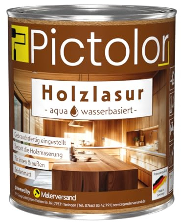 Pictolor® Holzlasur Aqua Wasserbasiert (Eiche hell, 0,75 Liter)