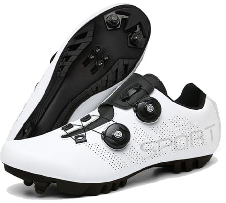 Treer 2024 Fahrradschuhe Herren Damen Mountain Bikes Schuhe, Rennradschuhe mit Cleats SPD Schuhe Rennrad Schuh Kompatibel Outdoor Radschuhe Fahrrad Indoor Spin, 39EU - 47EU