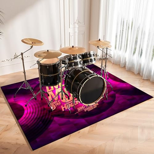Drum Teppich Schlagzeug Teppich Schallschutzmatte Schallschutz Teppich Trommelteppiche Akustik Trommel Teppiche für Bass Drum Snare Elektronische schlagzeugteppich Instrumente Teppich 100 x 80 cm