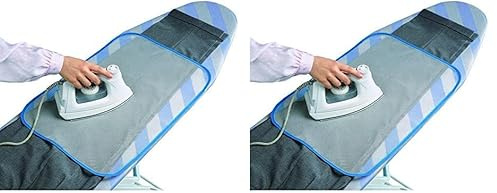 WENKO Gitternetz-Bügeltuch, Auflage zum Bügeln von empfindlichen Stoffen wie Seide, Leinen und Polyester, verhindert Druck- und Glanzstellen, hitzebeständig bis 200 °C, 60 x 40 cm, Transparent/Blau