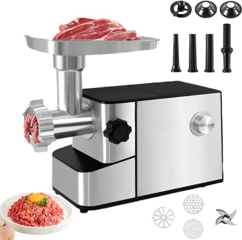 YXZQLOZ Picadora de Carne eléctrica, picadora de Carne Comercial de Acero Inoxidable y embutidora de Salchichas, picadora de Ensalada