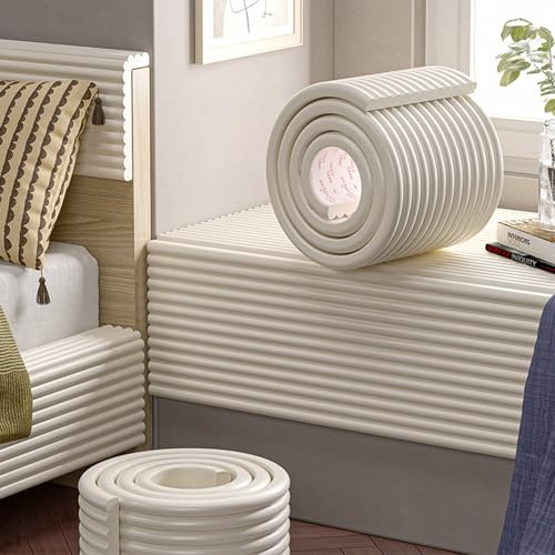 APMOE Kinder Autismus Wandpolster Selbstklebend Polsterpaneel Wand - 3D Anti-Kollision Kopfteil Wandkissen Bett Wandschutz für Kinderzimmer/Schlafzimmer, Isolierung, 200 cm(Beige,30x200 cm)
