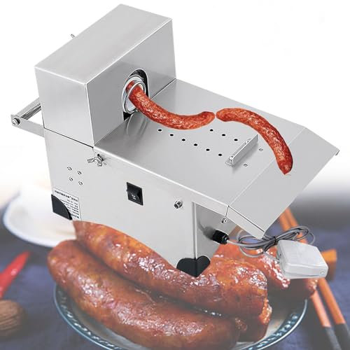 CWCQGH Sausage Knotting Maker, Stainless Steel Electric Sausage Stuffer Accessories with Foot Switch for Easy Sausage Tying,Must-Have Kitchen Tool