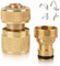Tesmotor Wasserhahn Adapter – Universeller Schlauchverbinder für Küchenarmatur & Gartenschlauch – Messing Adapter für Außengewinde, inkl. Schnellverbinder Universal Kitchen Mixer Tap Connector