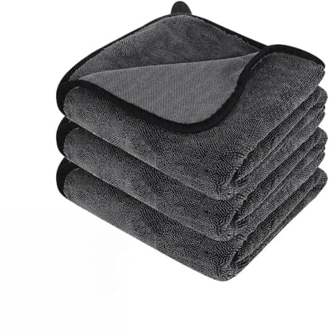 Peelanmall 3 panni in microfibra per auto, 600 g/m², 40 x 60 cm, panno in microfibra per la cura dell'auto, super assorbente, asciugatura senza graffi, per la cura dell'auto, la moto, la barca e la