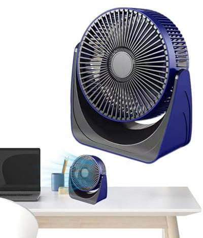 Jubilofex Quiet Desk Fan, 5 Speeds - USB Rechargeable Portable Fan | Powerful Air Flow Fan with Adjustable Air Flow for Indoor, Outdoor, Car, Home, Bedroom