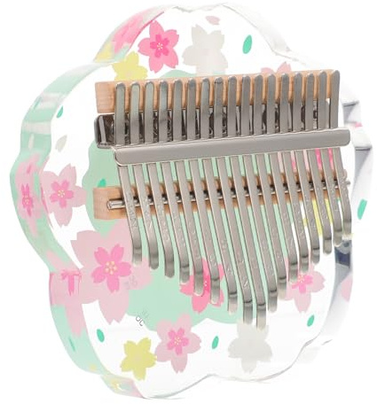 Grüne Tragbare Kalimba mit 17 Tasten, Daumenklavier 1 Satz | Metall Holz Acryl, Leicht und Kompakt, für Anfänger und Musikliebhaber, Transparentes Design