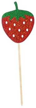 HONITANO Palillos Para Pastel De Frutas Hawaianos 12 Piezas Papel Coloridos Diseños De Sandía Cereza Fresa Limón Uva Piña Decoración Para Fiesta Verano y Postres
