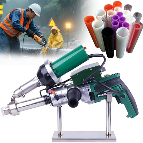 1600W Hand Extrusion Welder Gun, PVC Pipe Welding Machine, Dual Heating Hot Air Plastic Welder Gun, Plastic Welder Gun For Welding PE EVA HDPE PP Pipe Or Water Tanks, 360° Rotating Nozzle