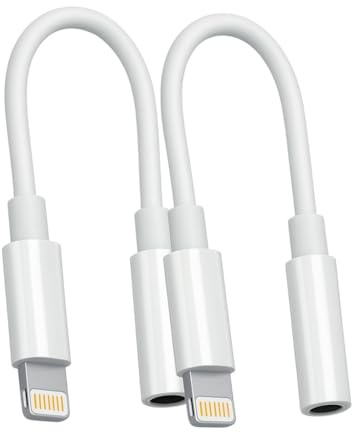 3.5mm iPhone Headphone Adapter - Lightning Headphone Jack Adapter For Audio Playback Aux Dongle Converter - Reliable Apple Adapter Compatible with iPhone 14/13/12 Pro/11/XR/XS/X/8/7-3 pcs