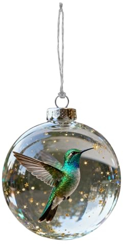 Vogels Kugel Christbaumschmuck, 3D Weihnachtsbaum Kolibri Vogel Kugel Anhänger, Vogel Weihnachtsbaumschmuck Für Zuhause Wohnzimmer Auto Rückspiegel Wand Und Kaminsims
