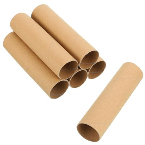 QUARKZMAN 6 Tubos De Cartón Para Manualidades, Rollos De Cartón Corrugado Para Pintar, Dibujar, Suministros De Arte, Proyectos DIY, 5.91x1.58 Pulgadas, Marrón