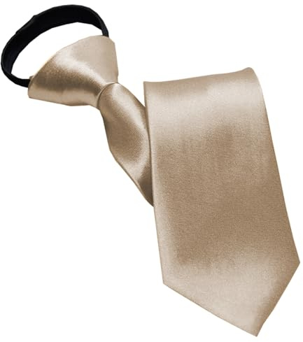 NiceYnn Cravate Enfant Pré-nouée en Satin Zippé Rréglable Champagne