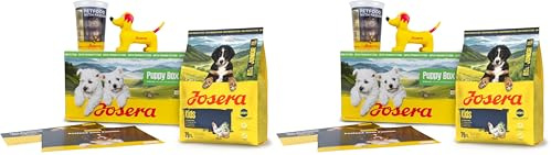 JOSERA Puppy Box Junior Kids Huhn & Reis (6-TLG.) | Premium Trockenfutter | Glutenfreies Willkommenspaket | Für Welpen mittlerer & großer Rassen | Ab der 6. Lebenswoche | 2er Pack