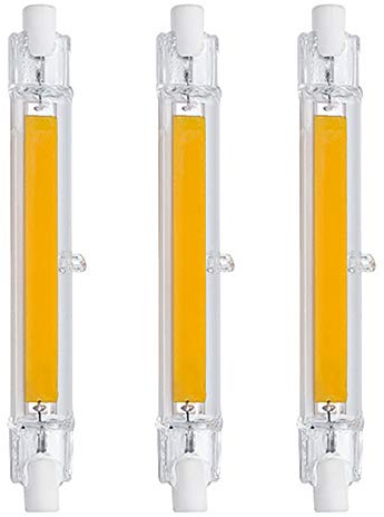 R7S 118mm COB LED Light Bulb - 15W J Type T3 Shape Flood Light - 100W Halogen Replacement - Double Ended Floodlight for Landscape Lighting - 3 Pack - 3000K Warm White - 360 Beam Angle - AC120V