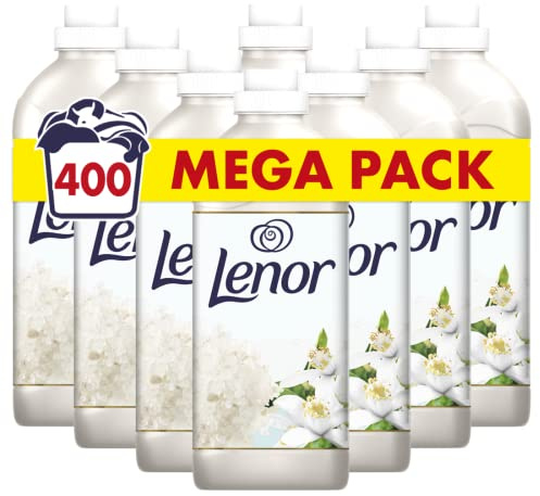 Lenor Adoucissant La Sélection, 400 Lavages (1.15L x 8), Assouplissant Linge, Fleurs de Tilleul Et Cristaux Marins, Notre Meilleure Fraîcheur et Notre Douceur Végétale