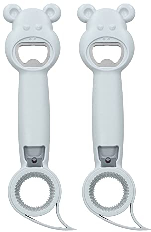 2 Uds Abrelatas Universal Portátil Manual Abridor De Botellas De Bebidas Abridor De Botellas Multifuncional Utensilios De Cocina(gris)