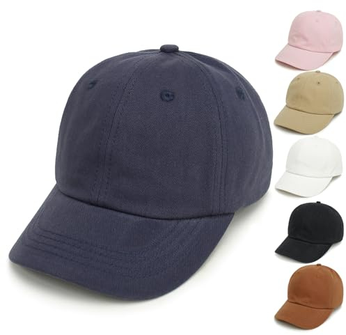 QIYIENDIAN Chapeau de Baseball pour Enfant Casquette de Baseball en Coton Chapeau pour Enfant Garçons Filles bébé(Navy Blue,2-5Y)