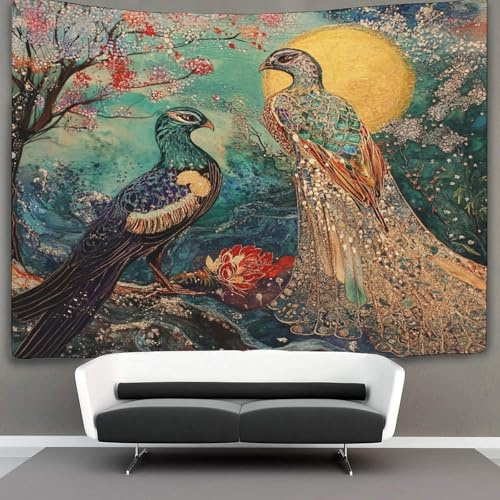 kaiyun Pavo real Tapiz Para Decoración De Pared Tapiz Para Dormitorio,Arte persa Tapices Para Colgar En La Pared De La Sala De Estar 180cmx230cm