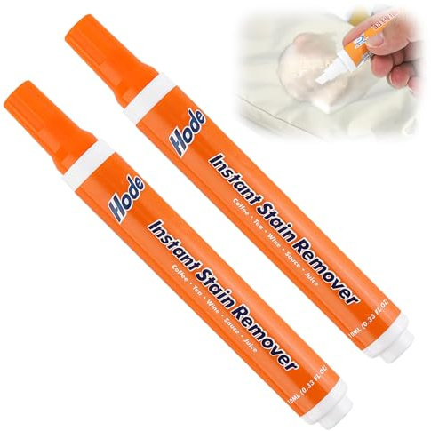 2PCS Stain Remover Pen Instant Stain Remover Pen for Clothes & Fabrics Quick-Drying Travel & Pocket Size Instant Spot Cleaner Targets Food, Beverage, Ink Stains