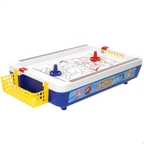 COLORBABY Sonic 77729 Mini Air Hockey Table électronique, 36 x 19 x 8 cm, Surface air, Marque-Page, Design Premium, Licence Officielle, Jeux de Table électroniques, Jouet Collection, Enfants, Adultes