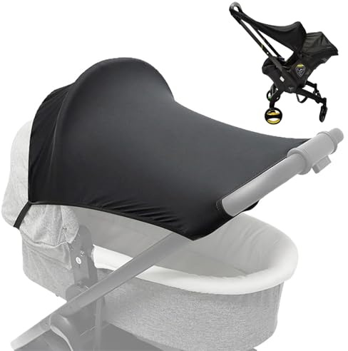 JSTHHTT Toldo Protección Solar para Carrito Parasoles para Silla de Paseo, Sombrilla Carro Bebe Universal con Protección UV 50+ Parasol Elástico, Transpirable, Color Negro