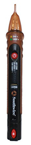 Southwire 40126N NCV Non-Contact Voltage Dual Range Pen Type Detector with Flashlight; 24-600V AC