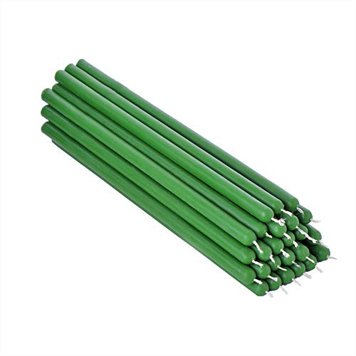 NKlaus 25x grüne Bienenwachs 21cm ruß Tafelkerzen Ritualkerze Tropfkerzen 36333