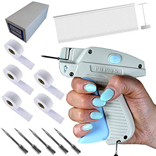 Etikettierpistole PB PRO Standard [Set 7] 10.000 Heftfäden + Etiketten | 10.000 Micro-Heftfäden, 5.000 Kartonetiketten, 5 Ersatznadeln, Fadenlänge 15mm, Tag Gun