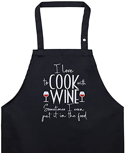 EXPRESS-STICKEREI Schürze Kochen Unisex - mit besticktem Design lustige Kochschürze Grillschürze für Frauen/Männer Verstellbare Latzschürze Küchenschürze Geschenk Grillfans Hobbykoch Bäcker