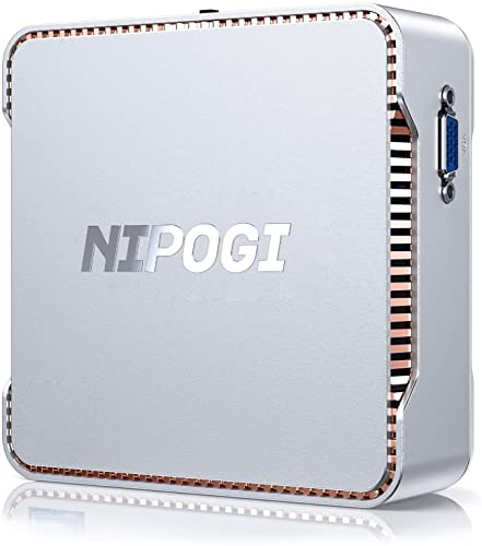 NiPoGi Mini PC Windows 11 Pro,8GB DDR4 256GB SSD Ιntel Celeron J4125 Procesador Mini Ordenadores de Sobremesa,Home Office Mini Ordenador con 4K Dual HDMI+VGA/Gigabit Ethernet/5G WiFi/BT4.2 Business PC