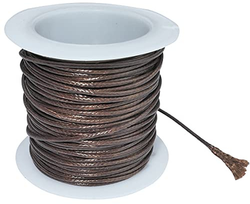 AERZETIX - C51745 - Wachsfaden - Rolle aus gewachster Schnur - für schmuck Armband Halskette makramee - Ø1mm x 10 Meter - Kastanie - kreative projekte nähkunst Handwerker Heimwerker