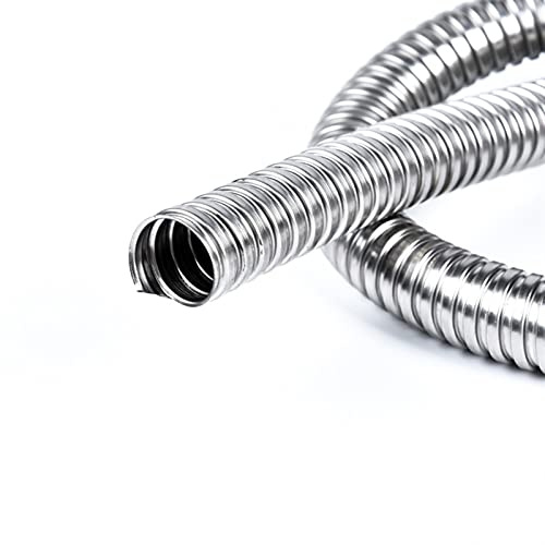 1Pcs 1 Meter Long Length Stainless Steel 304 Metal Tube Threaded Hose Wire Cable Flexible Pipe Sleeve Protection Hose (Inside Diameter : ID 13mm x 1M)