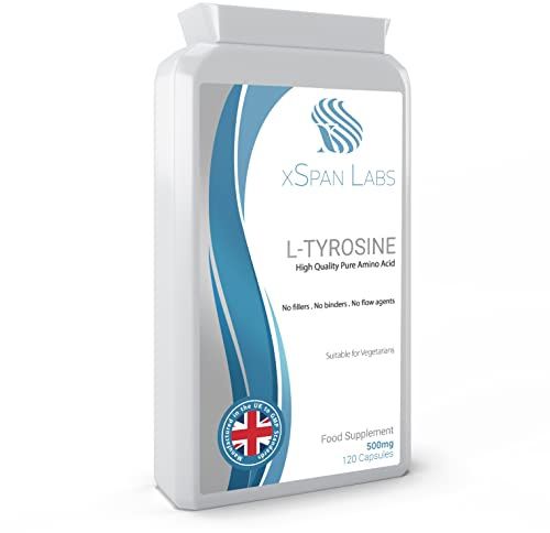 xSpan Labs L-Tyrosine 500mg 120 Capsules - Pure Amino Acid with No Fillers | L-Tyrosine 500mg 120 Capsules - Pure Amino Acid with No Fillers, No Binders or Flow Agents - Nutritional Supplement.
