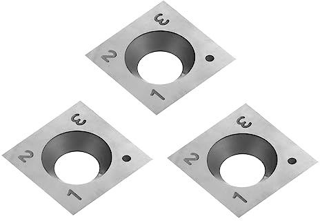 sourcing map Lot de 3 couteaux carrés de 15 mm en carbure de tungstène de rechange 15 x 15 x 2 mm-30 ° pour le travail du bois, tête de rabot hélicoïdale et outils de tournage de tour à bois