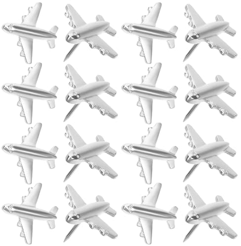 Bemvp 12 Stücke Stahl Nadel Büro Weiß Bord Flugzeug Reißzwecken Nette Bord Dekorieren Postkarte Reißzwecken Reißzwecken Flugzeug Reißzwecken