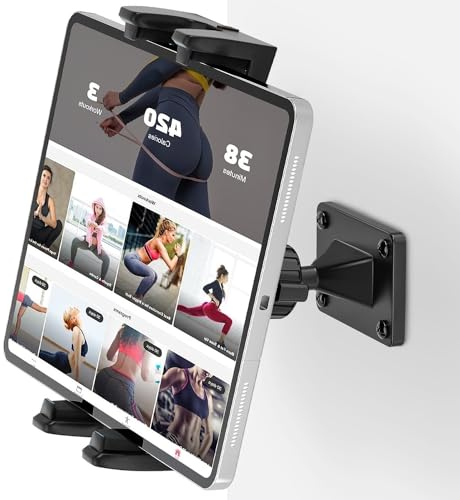 Tendak Universal Tablet Wandhalterung, iPad Wandhalterung mit 360° Drehbar für 4,7-12.9'' Tablet/eReader/Smartphone, Kompatibel mit iPad, iPhone, Galaxy Tab, Kindle Fire HD, Switch