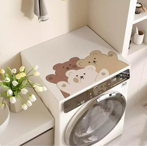BALAMLB Thickened Washer And Dryer Top Mat Cover,Silicone Rubber Mat for Laudry Machine & Dryer,Washer Top Mats,Non Slip Heavy Duty Waterproof,Washer Dryer Top Cover for Kitchen Laundry D,36 * 46cm