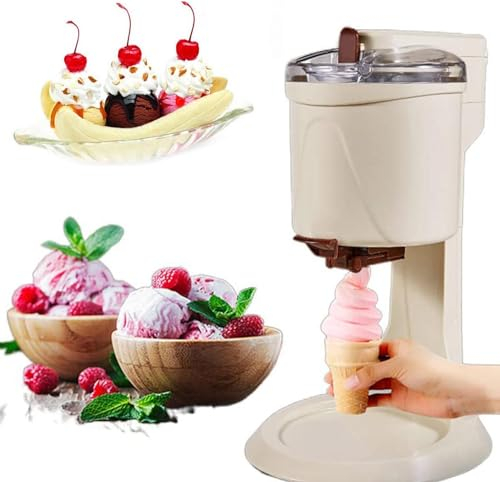 PRMTYUP Macchina per Il Gelato, Macchina per Yogurt Gelato, Macchina per Il Gelato Fatto in Casa, Macchina per La Produzione di Sorbetti, Macchina di Grande capacità,Bianca
