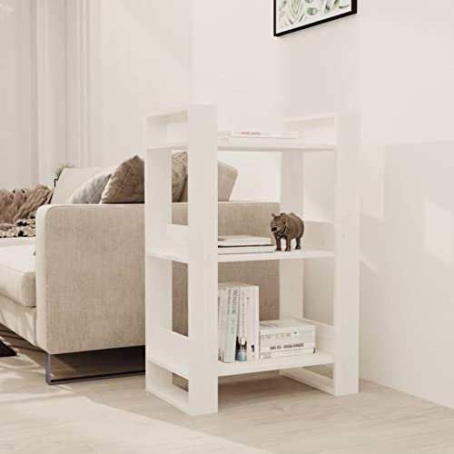 Sufrk Bücherregal/Raumteiler Weiß 60x35x91 cm Massivholz Kiefer Raumteiler Regal Schrank BüCherregal Storage Shelves Regal Raumteiler