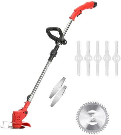 Kasituny Cordless Strimmer, 12V Electric Grass Trimmer with two 2.0Ah Batteries, Lightweight Grass Strimmer for Pruning Courtyards, Parks, and Small Shrubs - 450W Electric Grass Cutter