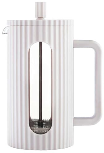 Klausberg Teezubereiter Kaffeebereiter French Press 1000ml / 9 Tassen, Kaffeepresse Edelstahl filter, Kaffeekanne, Glas Teekanne, Teebereiter, Spülmaschinenfest Teekocher, matt Cremig (KB-7753)