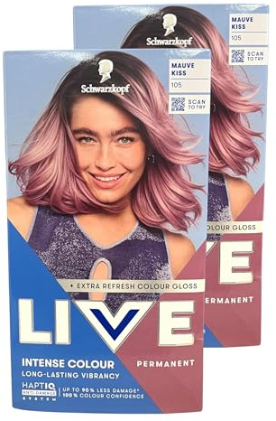 Schwarzkopf LIVE Lightner & Twist Mauve Kiss Lot de 105 paquets de 2 colorations permanentes pour cheveux