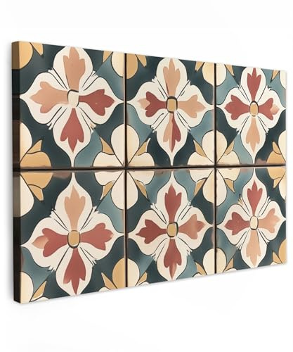 MuchoWow© Impression sur Toile Decoration Murale Peinture 30x20 cm Tableaux Decoratifs Muraux Déco Chambre Tableau Salon Décoration - Carreaux - Espagnols - Vintage