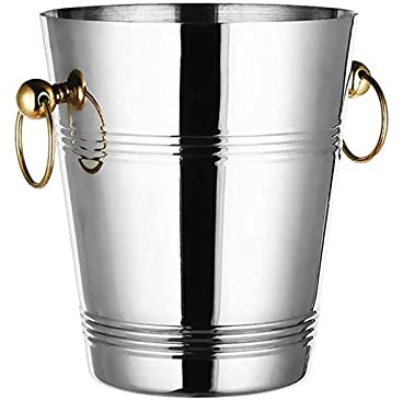 MRKU Eiskübel, 5L Eiskübel Edelstahl Champagner Eiskübel Weinkühler,Silber
