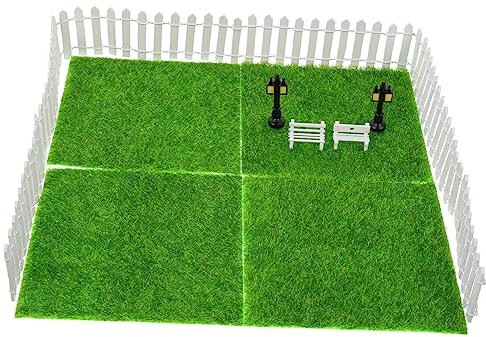 HOMOBABE 1ensemble Miniature Garden Ornaments avec Mini Fence Street Light Et Lawn Bench Décorations pour Maison De Poupée Et Accessoires De Jardin Paysage